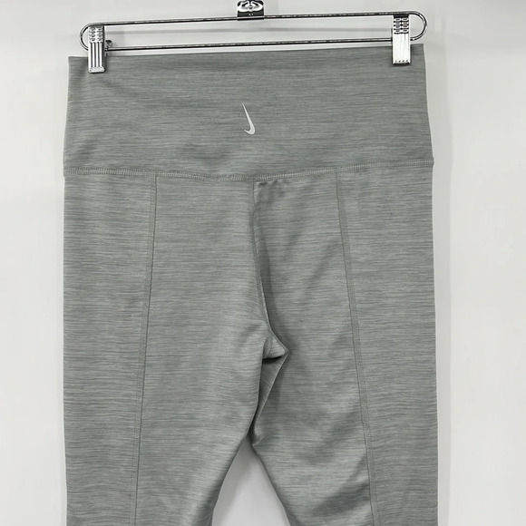 Nike‎ Leggings Womens Large Gray Dri Fit Yoga Ruched 7/8 Tights Workout - Picture 4 of 11